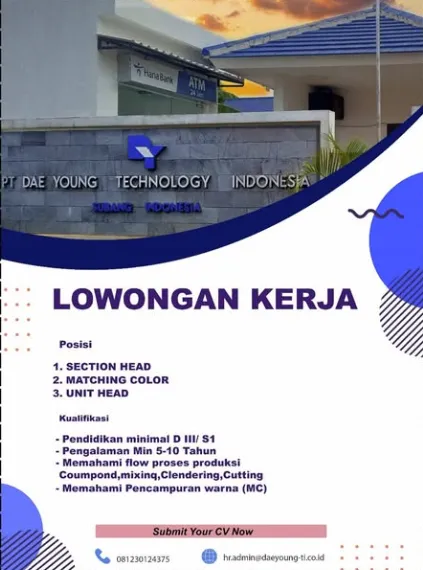 Lowongan Kerja PT Dae Young Technology Indonesia Subang